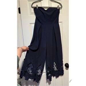 Bailey Blue Lace Jumpsuit size 8 NWOT